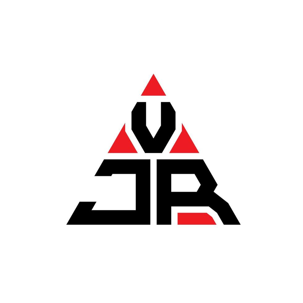 Diseño de logotipo de letra triangular vjr con forma de triángulo. monograma de diseño del logotipo del triángulo vjr. plantilla de logotipo de vector de triángulo vjr con color rojo. logotipo triangular vjr logotipo simple, elegante y lujoso.