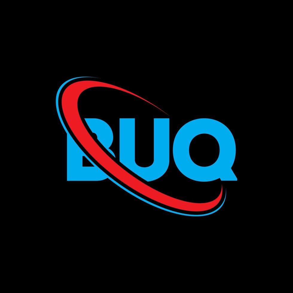 logotipo de buq. buq carta. diseño del logotipo de la letra buq. Logotipo de iniciales buq vinculado con círculo y logotipo de monograma en mayúsculas. tipografía buq para tecnología, negocios y marca inmobiliaria. vector