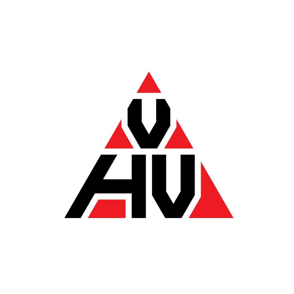 diseño de logotipo de letra triangular vhv con forma de triángulo. monograma de diseño del logotipo del triángulo vhv. plantilla de logotipo de vector de triángulo vhv con color rojo. logo triangular vhv logo simple, elegante y lujoso.