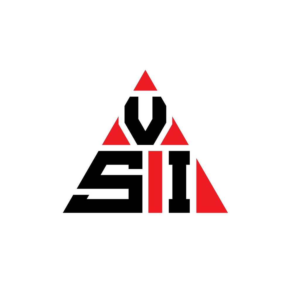 diseño de logotipo de letra de triángulo vsi con forma de triángulo. monograma de diseño del logotipo del triángulo vsi. plantilla de logotipo de vector de triángulo vsi con color rojo. logo triangular vsi logo simple, elegante y lujoso.