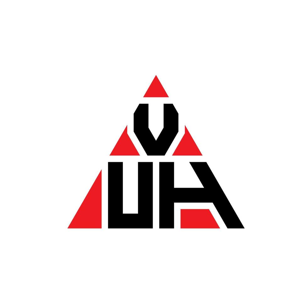 vuh diseño de logotipo de letra triangular con forma de triángulo. monograma de diseño de logotipo de triángulo vuh. plantilla de logotipo de vector de triángulo vuh con color rojo. logotipo triangular vuh logotipo simple, elegante y lujoso.
