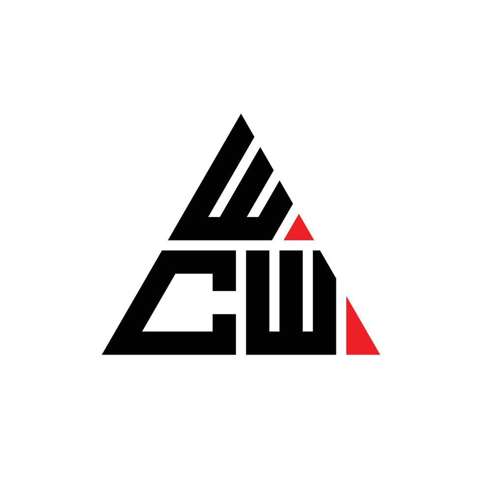 wcw diseño de logotipo de letra triangular con forma de triángulo. monograma de diseño del logotipo del triángulo wcw. wcw plantilla de logotipo de vector de triángulo con color rojo. logotipo triangular wcw logotipo simple, elegante y lujoso. www