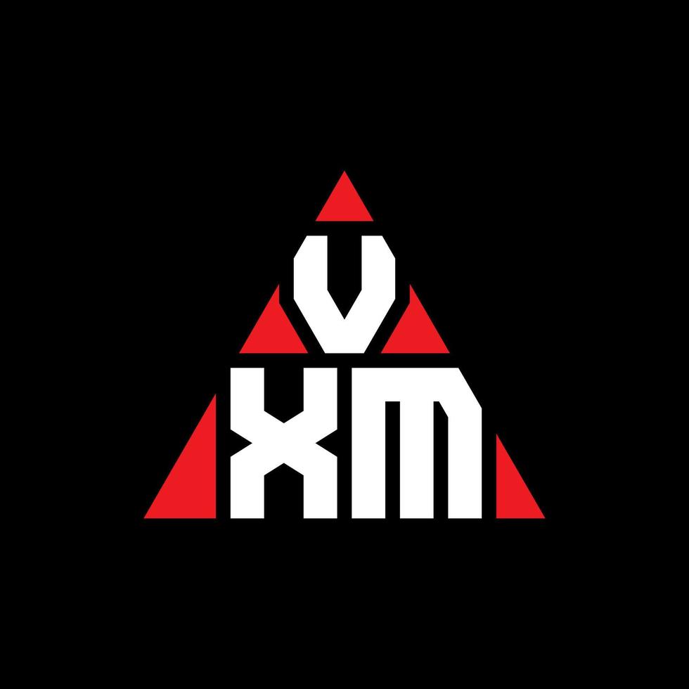 Diseño de logotipo de letra triangular vxm con forma de triángulo. monograma de diseño del logotipo del triángulo vxm. plantilla de logotipo de vector de triángulo vxm con color rojo. logotipo triangular vxm logotipo simple, elegante y lujoso.