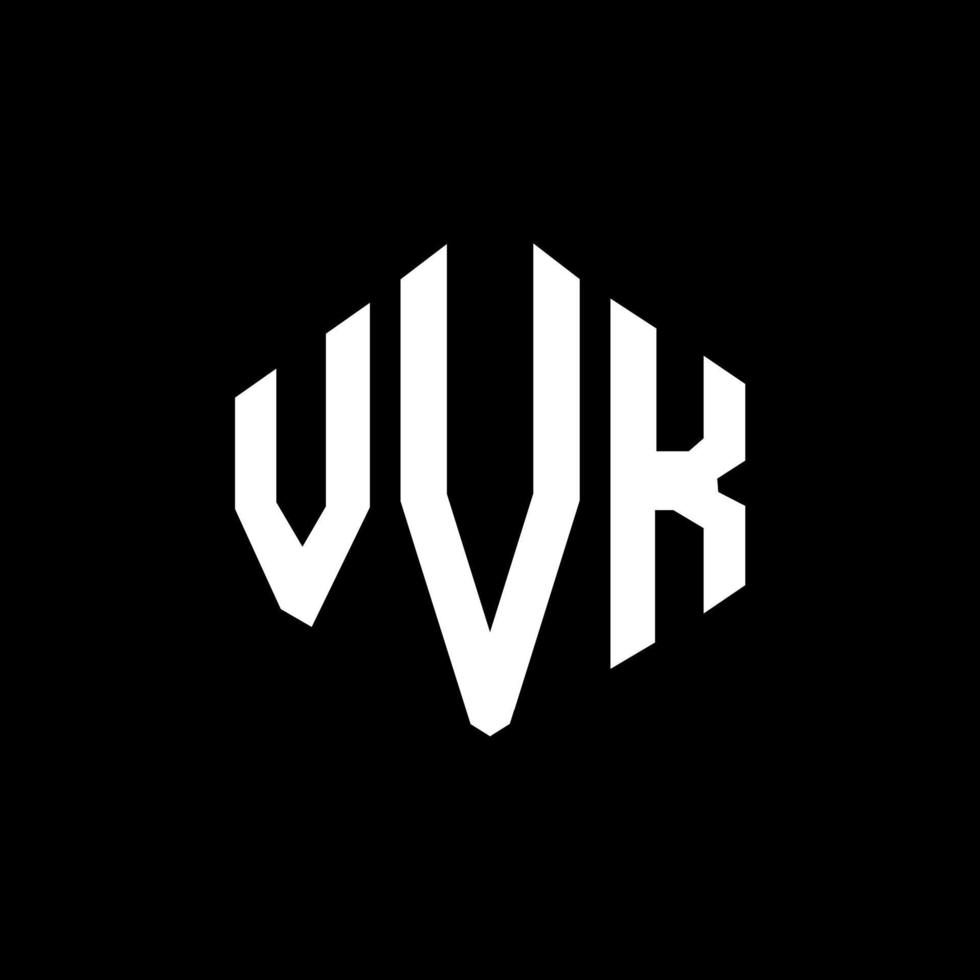 Diseño de logotipo de letra vvk con forma de polígono. Diseño de logotipo en forma de cubo y polígono vvk. vvk hexágono vector logo plantilla colores blanco y negro. Monograma vvk, logotipo empresarial y inmobiliario.