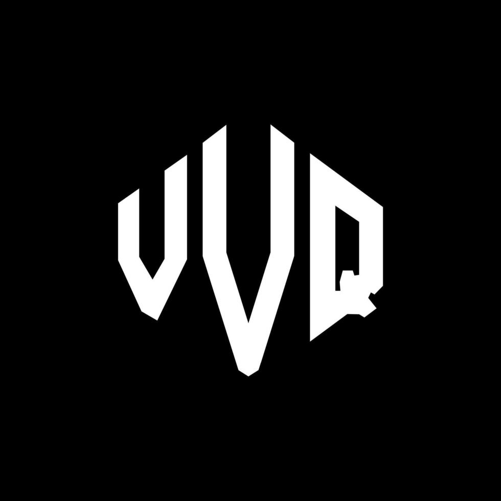 VVQ letter logo design with polygon shape. VVQ polygon and cube shape logo design. VVQ hexagon vector logo template white and black colors. VVQ monogram, business and real estate logo.