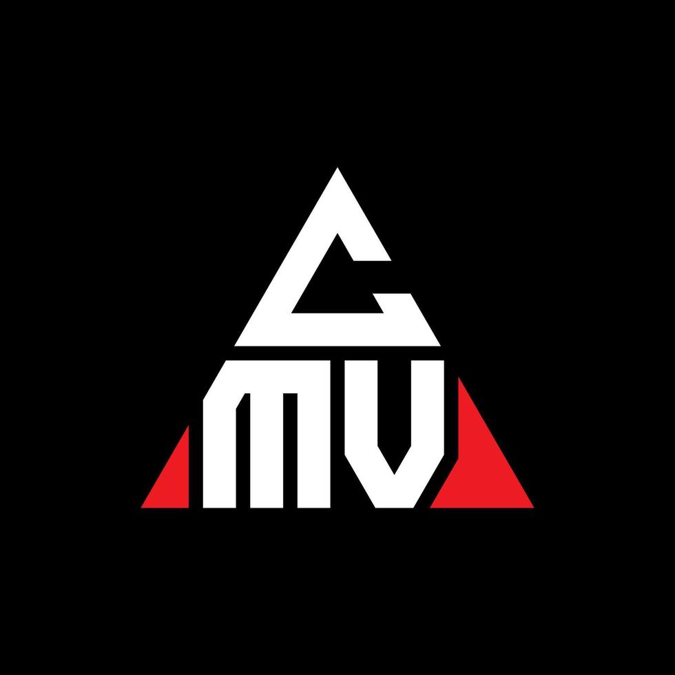 diseño de logotipo de letra triangular cmv con forma de triángulo. monograma de diseño de logotipo de triángulo cmv. plantilla de logotipo de vector de triángulo cmv con color rojo. logotipo triangular cmv logotipo simple, elegante y lujoso.