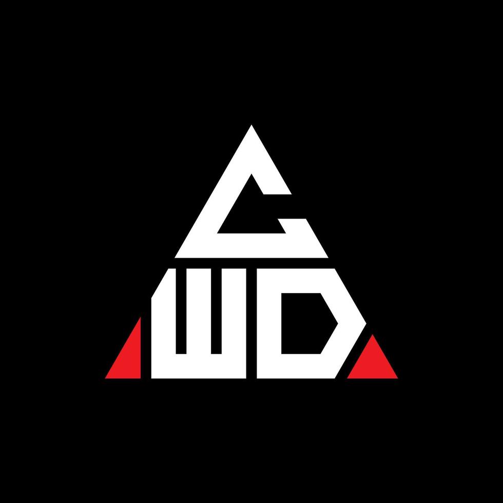 diseño de logotipo de letra triangular cwd con forma de triángulo. monograma de diseño de logotipo de triángulo cwd. plantilla de logotipo de vector de triángulo cwd con color rojo. logotipo triangular cwd logotipo simple, elegante y lujoso.