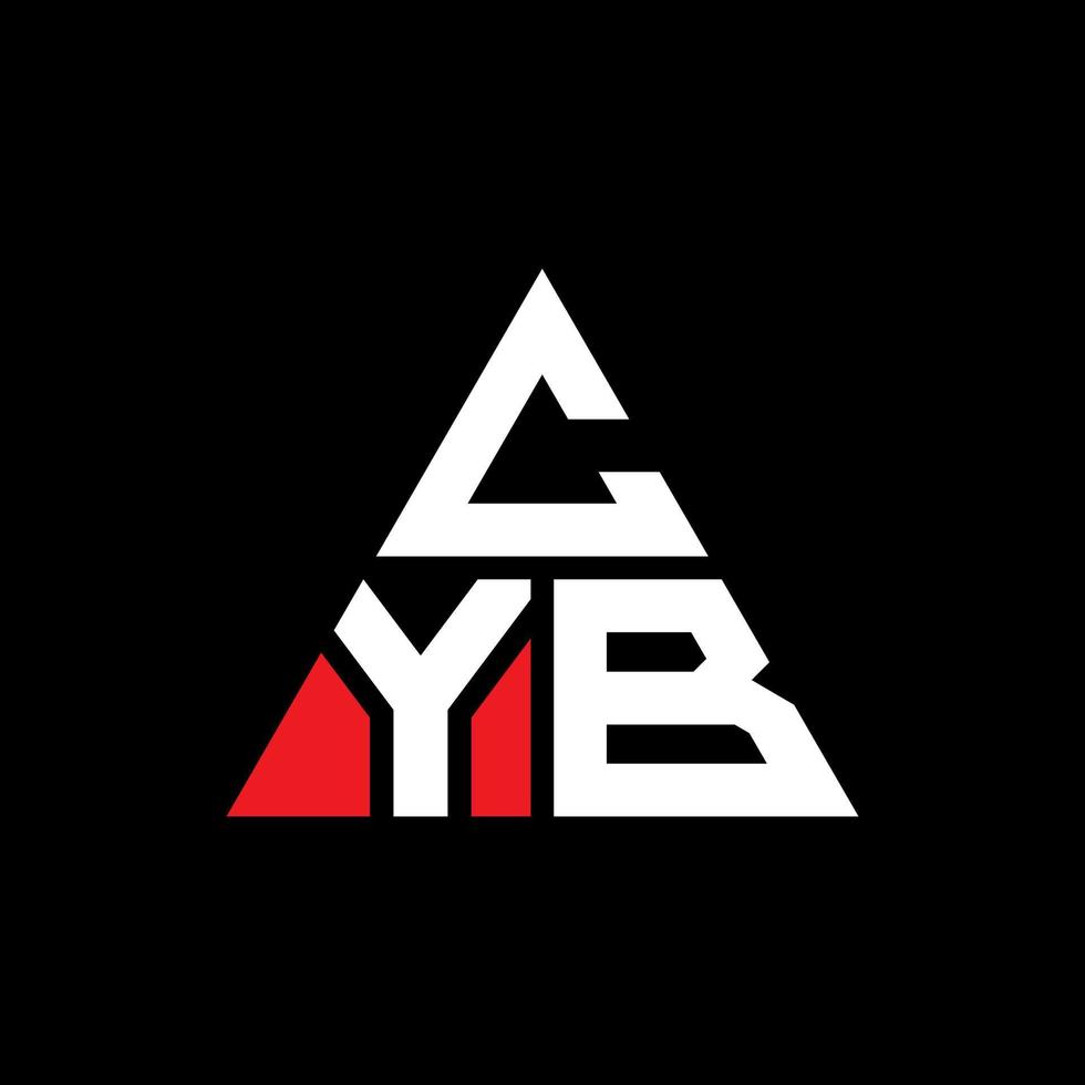 diseño de logotipo de letra de triángulo cyb con forma de triángulo. monograma de diseño de logotipo de triángulo cyb. plantilla de logotipo de vector de triángulo cyb con color rojo. logo triangular cyb logo simple, elegante y lujoso.