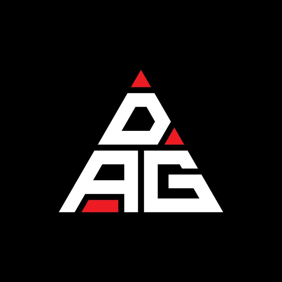 diseño de logotipo de letra triangular dag con forma de triángulo. monograma de diseño de logotipo de triángulo dag. plantilla de logotipo de vector de triángulo dag con color rojo. logo triangular dag logo simple, elegante y lujoso.