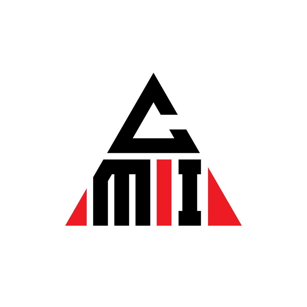 diseño de logotipo de letra triangular cmi con forma de triángulo. monograma de diseño de logotipo de triángulo cmi. plantilla de logotipo de vector de triángulo cmi con color rojo. logotipo triangular cmi logotipo simple, elegante y lujoso.