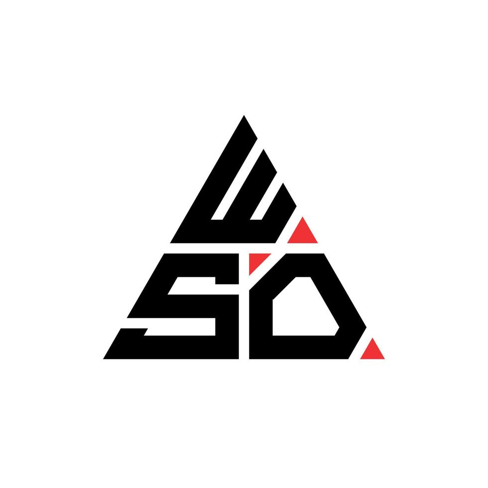 WSO triangle letter logo design with triangle shape. WSO triangle logo design monogram. WSO triangle vector logo template with red color. WSO triangular logo Simple, Elegant, and Luxurious Logo.