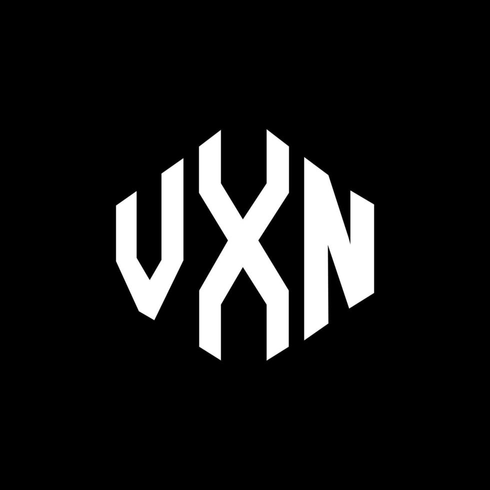 diseño de logotipo de letra vxn con forma de polígono. diseño de logotipo de forma de cubo y polígono vxn. vxn hexagon vector logo plantilla colores blanco y negro. Monograma vxn, logotipo comercial e inmobiliario.