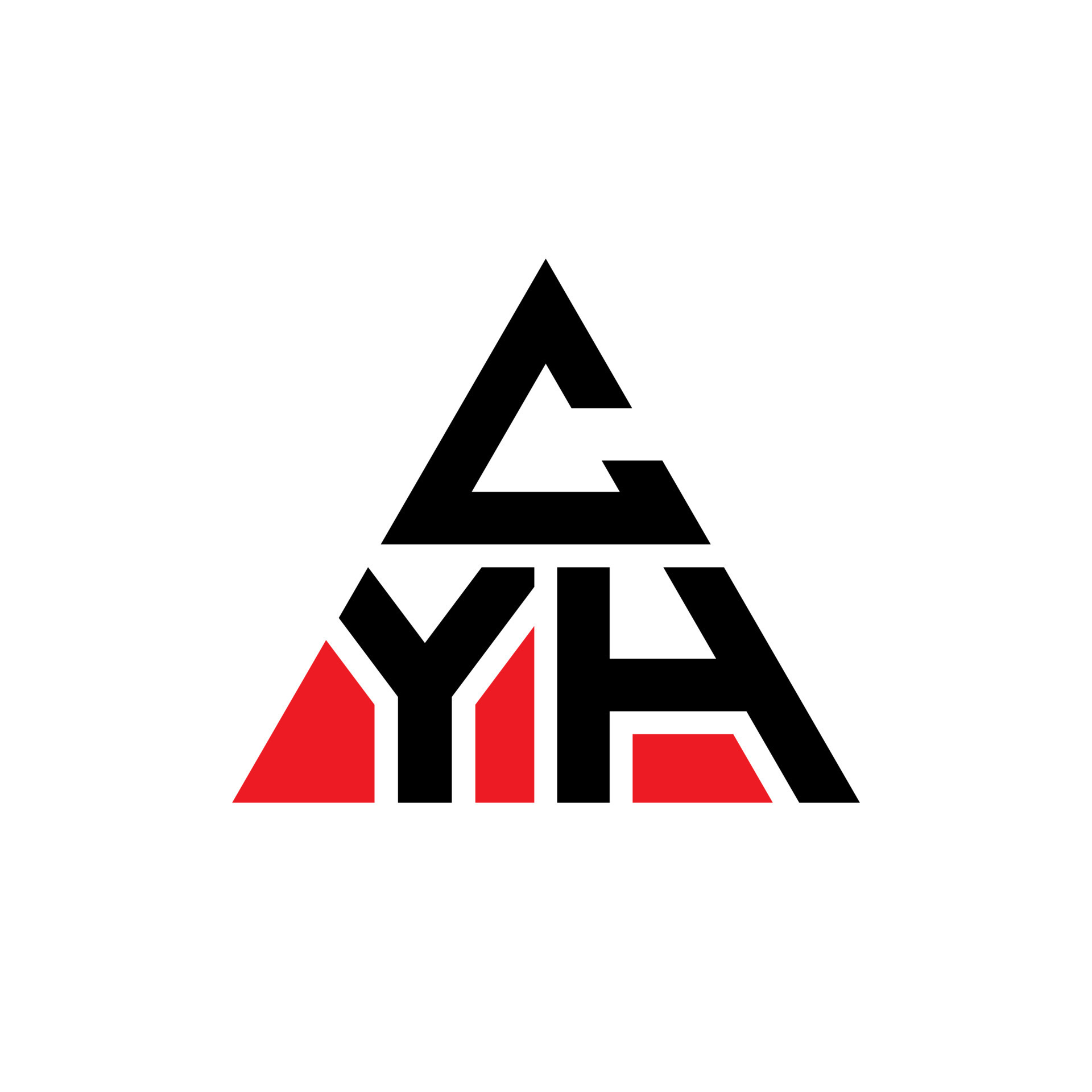 CYH triangle letter logo design with triangle shape. CYH triangle logo