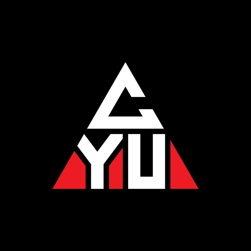CYU triangle letter logo design with triangle shape. CYU triangle logo design monogram. CYU triangle vector logo template with red color. CYU triangular logo Simple, Elegant, and Luxurious Logo.