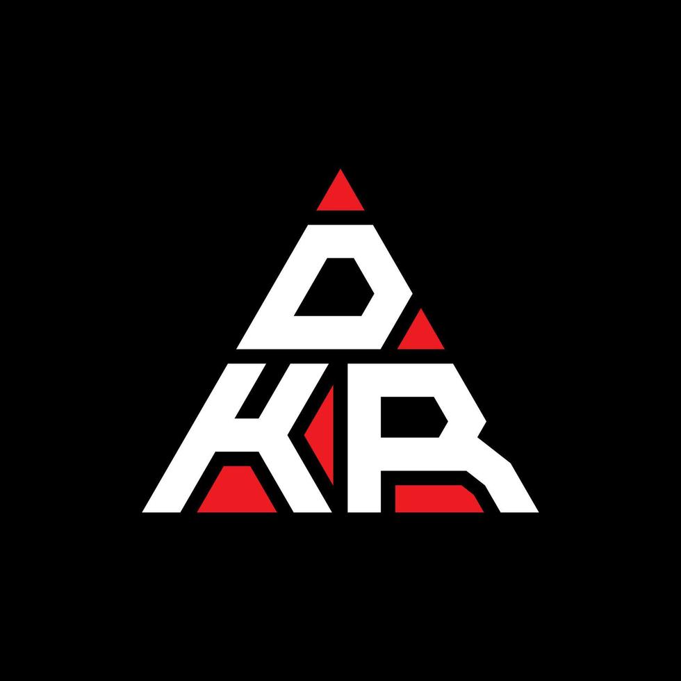 diseño de logotipo de letra de triángulo dkr con forma de triángulo. monograma de diseño del logotipo del triángulo dkr. plantilla de logotipo de vector de triángulo dkr con color rojo. logo triangular dkr logo simple, elegante y lujoso.