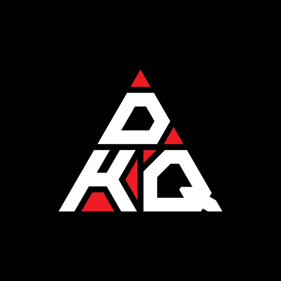 Diseño de logotipo de letra triangular dkq con forma de triángulo. monograma de diseño de logotipo de triángulo dkq. plantilla de logotipo de vector de triángulo dkq con color rojo. logo triangular dkq logo simple, elegante y lujoso.