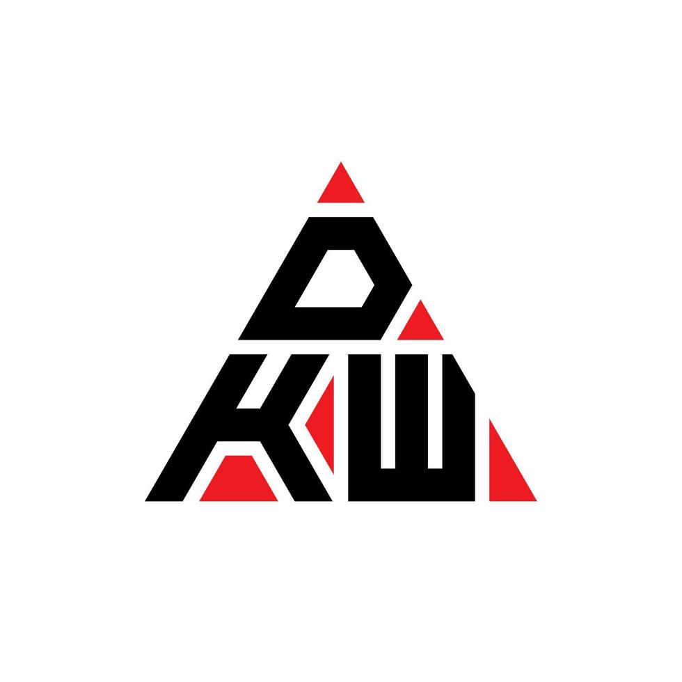 DKW triangle letter logo design with triangle shape. DKW triangle logo design monogram. DKW triangle vector logo template with red color. DKW triangular logo Simple, Elegant, and Luxurious Logo.