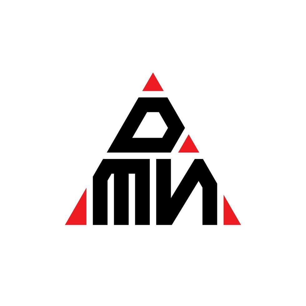 diseño de logotipo de letra triangular dmn con forma de triángulo. monograma de diseño de logotipo de triángulo dmn. plantilla de logotipo de vector de triángulo dmn con color rojo. logotipo triangular dmn logotipo simple, elegante y lujoso.