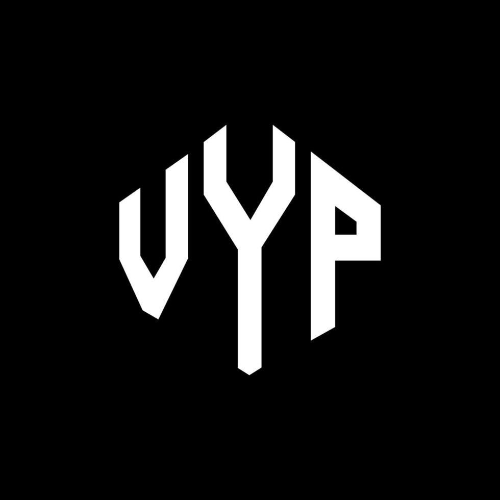 diseño de logotipo de letra vyp con forma de polígono. diseño de logotipo en forma de cubo y polígono vyp. vyp hexágono vector logo plantilla colores blanco y negro. monograma vyp, logotipo comercial y inmobiliario.