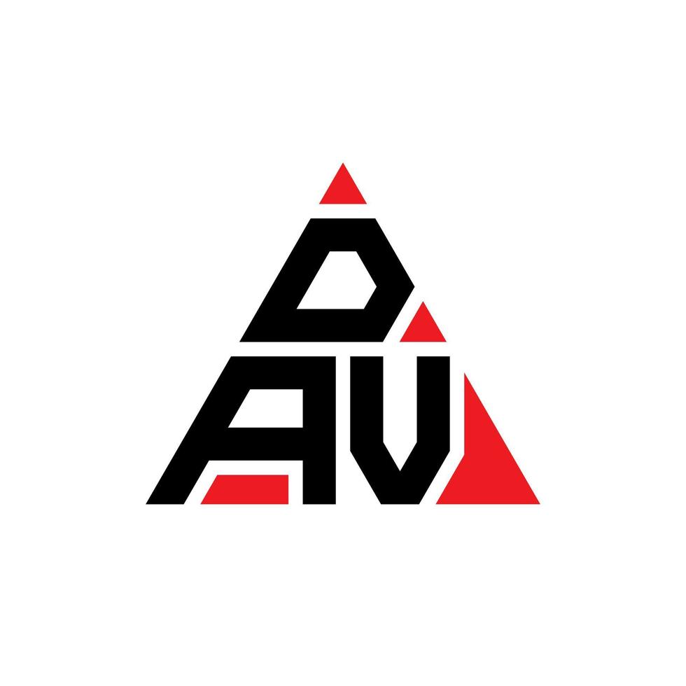 diseño de logotipo de letra de triángulo dav con forma de triángulo. monograma de diseño de logotipo de triángulo dav. plantilla de logotipo de vector de triángulo dav con color rojo. logo triangular dav logo simple, elegante y lujoso.