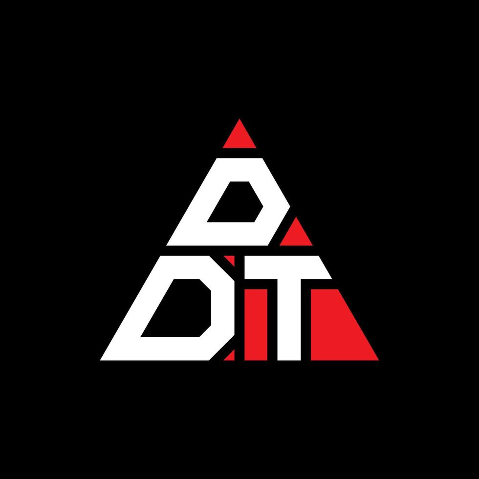 diseño de logotipo de letra de triángulo ddt con forma de triángulo. monograma de diseño del logotipo del triángulo ddt. plantilla de logotipo de vector de triángulo ddt con color rojo. logotipo triangular ddt logotipo simple, elegante y lujoso.