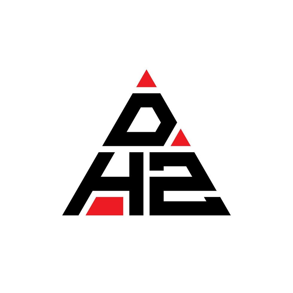 diseño de logotipo de letra triangular dhz con forma de triángulo. monograma de diseño del logotipo del triángulo dhz. plantilla de logotipo de vector de triángulo dhz con color rojo. logotipo triangular dhz logotipo simple, elegante y lujoso.