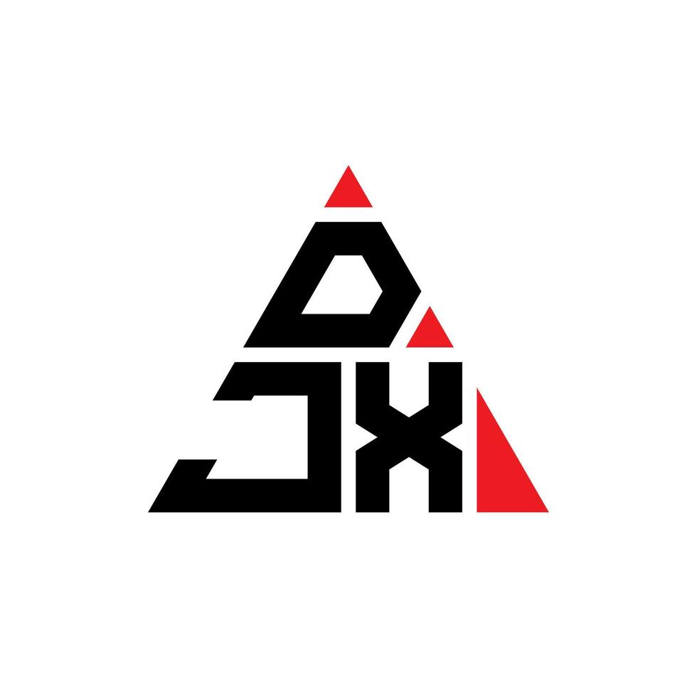 diseño de logotipo de letra triangular djx con forma de triángulo. monograma de diseño del logotipo del triángulo djx. plantilla de logotipo de vector de triángulo djx con color rojo. logotipo triangular djx logotipo simple, elegante y lujoso.