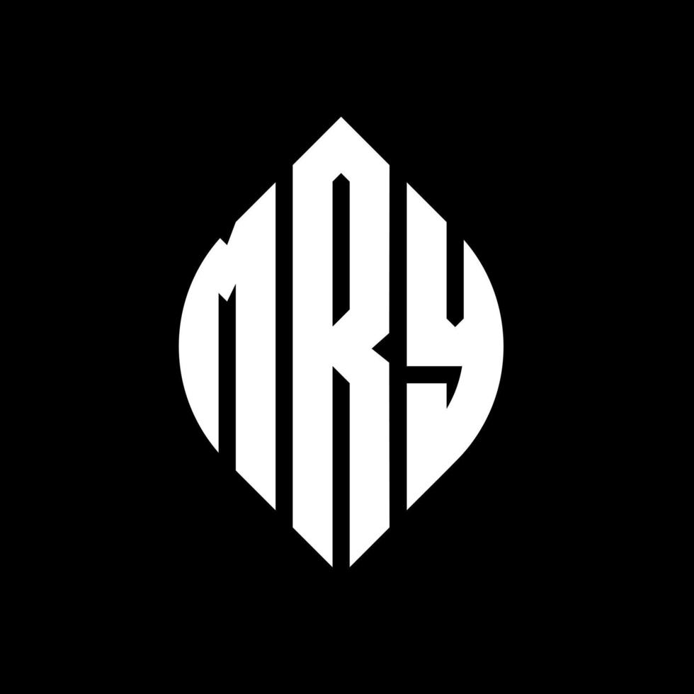 MRY circle letter logo design with circle and ellipse shape. MRY ellipse letters with typographic style. The three initials form a circle logo. MRY Circle Emblem Abstract Monogram Letter Mark Vector. vector