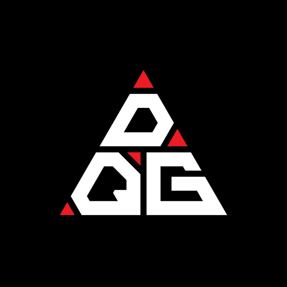 DQG triangle letter logo design with triangle shape. DQG triangle logo design monogram. DQG triangle vector logo template with red color. DQG triangular logo Simple, Elegant, and Luxurious Logo.