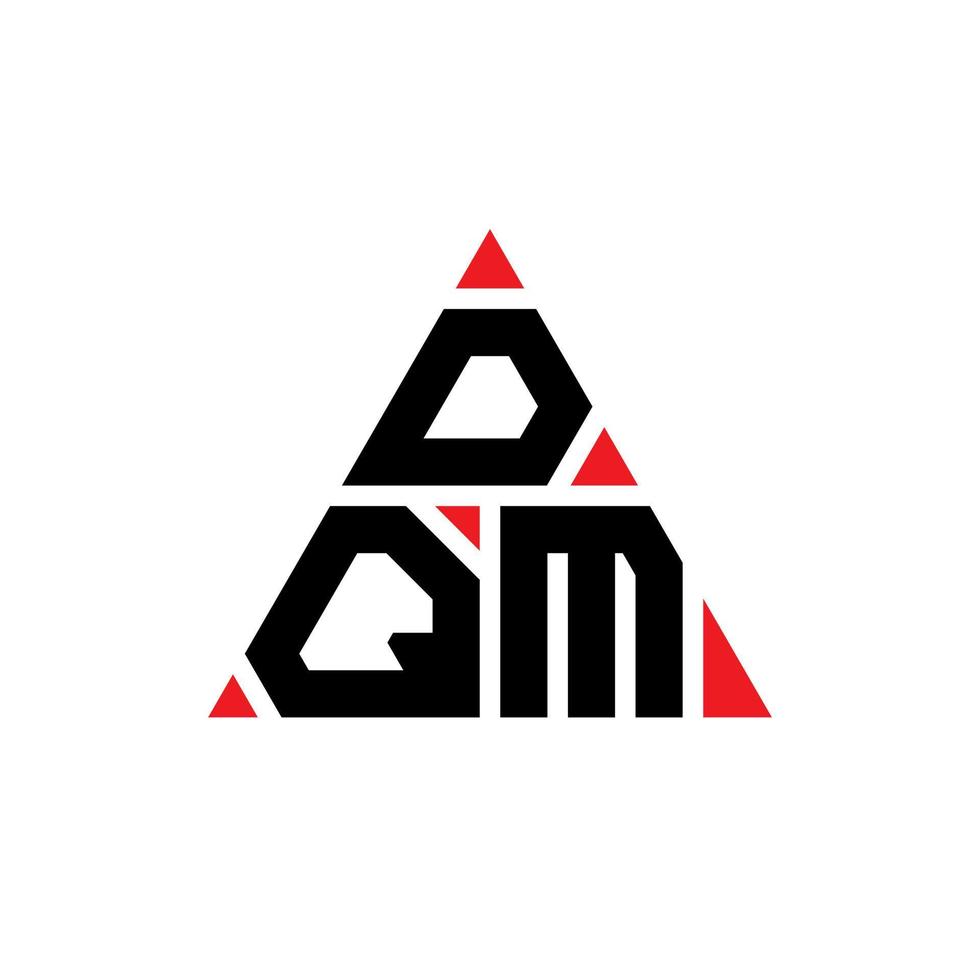 diseño de logotipo de letra triangular dqm con forma de triángulo. monograma de diseño del logotipo del triángulo dqm. plantilla de logotipo de vector de triángulo dqm con color rojo. logotipo triangular dqm logotipo simple, elegante y lujoso.