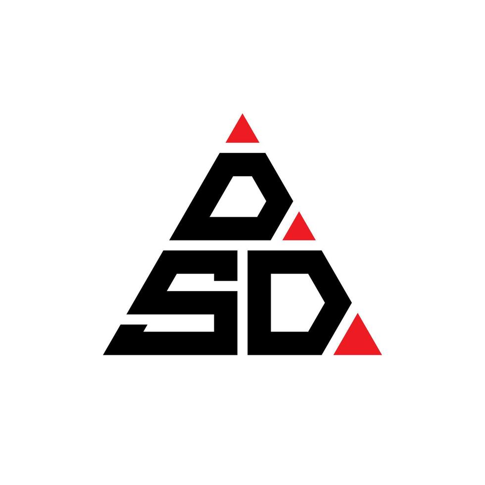 DSD triangle letter logo design with triangle shape. DSD triangle logo design monogram. DSD triangle vector logo template with red color. DSD triangular logo Simple, Elegant, and Luxurious Logo.