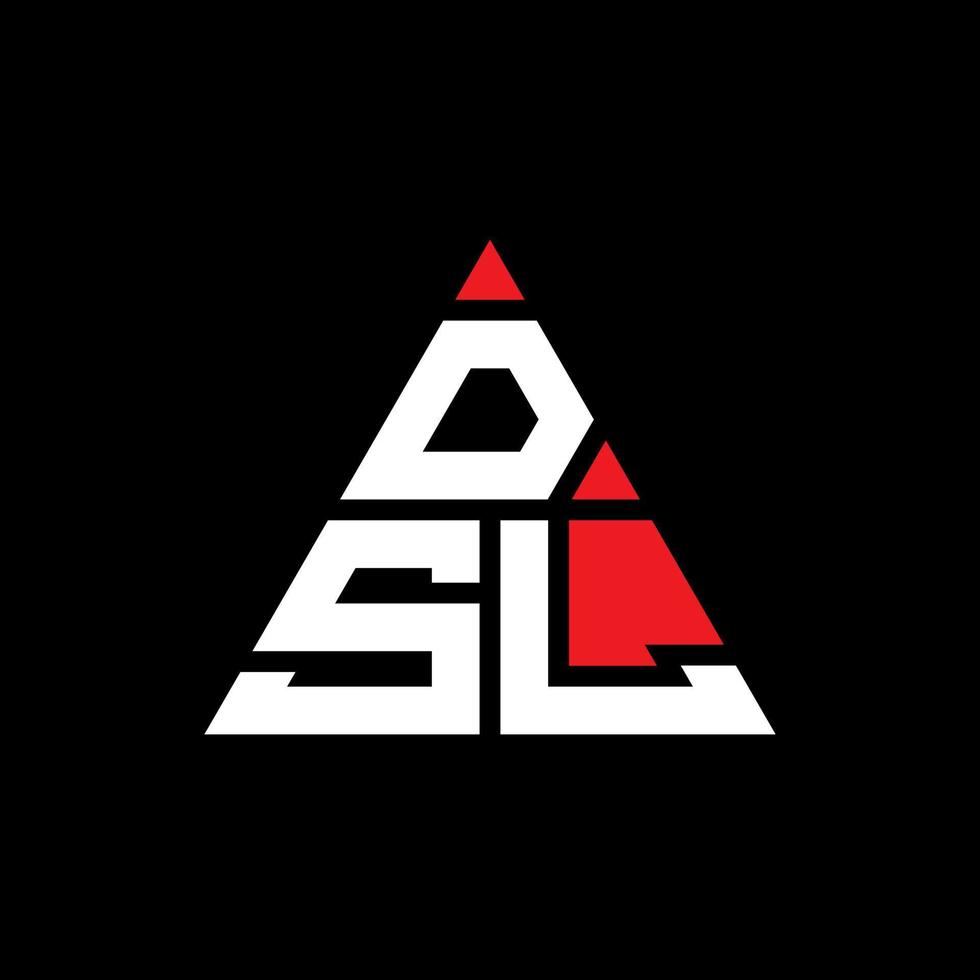 diseño de logotipo de letra triangular dsl con forma de triángulo. monograma de diseño de logotipo de triángulo dsl. plantilla de logotipo de vector de triángulo dsl con color rojo. logo triangular dsl logo simple, elegante y lujoso.