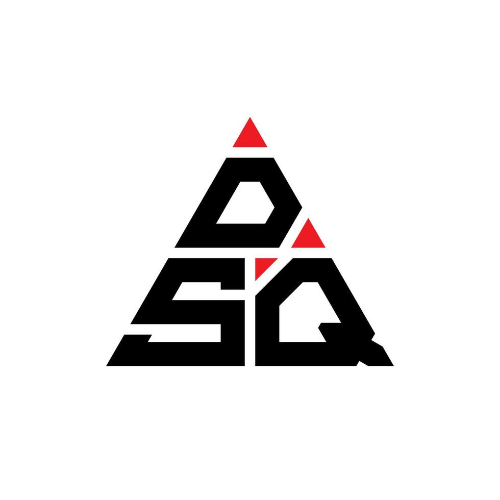 DSQ triangle letter logo design with triangle shape. DSQ triangle logo design monogram. DSQ triangle vector logo template with red color. DSQ triangular logo Simple, Elegant, and Luxurious Logo.