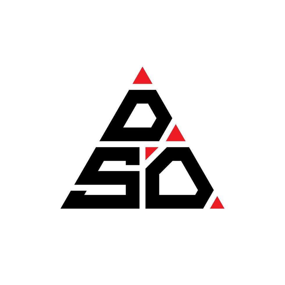 DSO triangle letter logo design with triangle shape. DSO triangle logo design monogram. DSO triangle vector logo template with red color. DSO triangular logo Simple, Elegant, and Luxurious Logo.