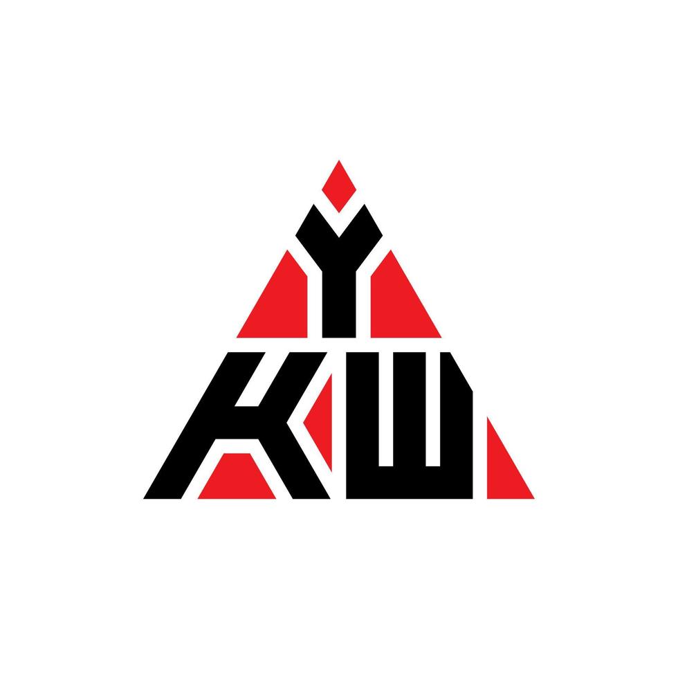 ykw diseño de logotipo de letra triangular con forma de triángulo. monograma de diseño del logotipo del triángulo ykw. plantilla de logotipo de vector de triángulo ykw con color rojo. logotipo triangular ykw logotipo simple, elegante y lujoso.