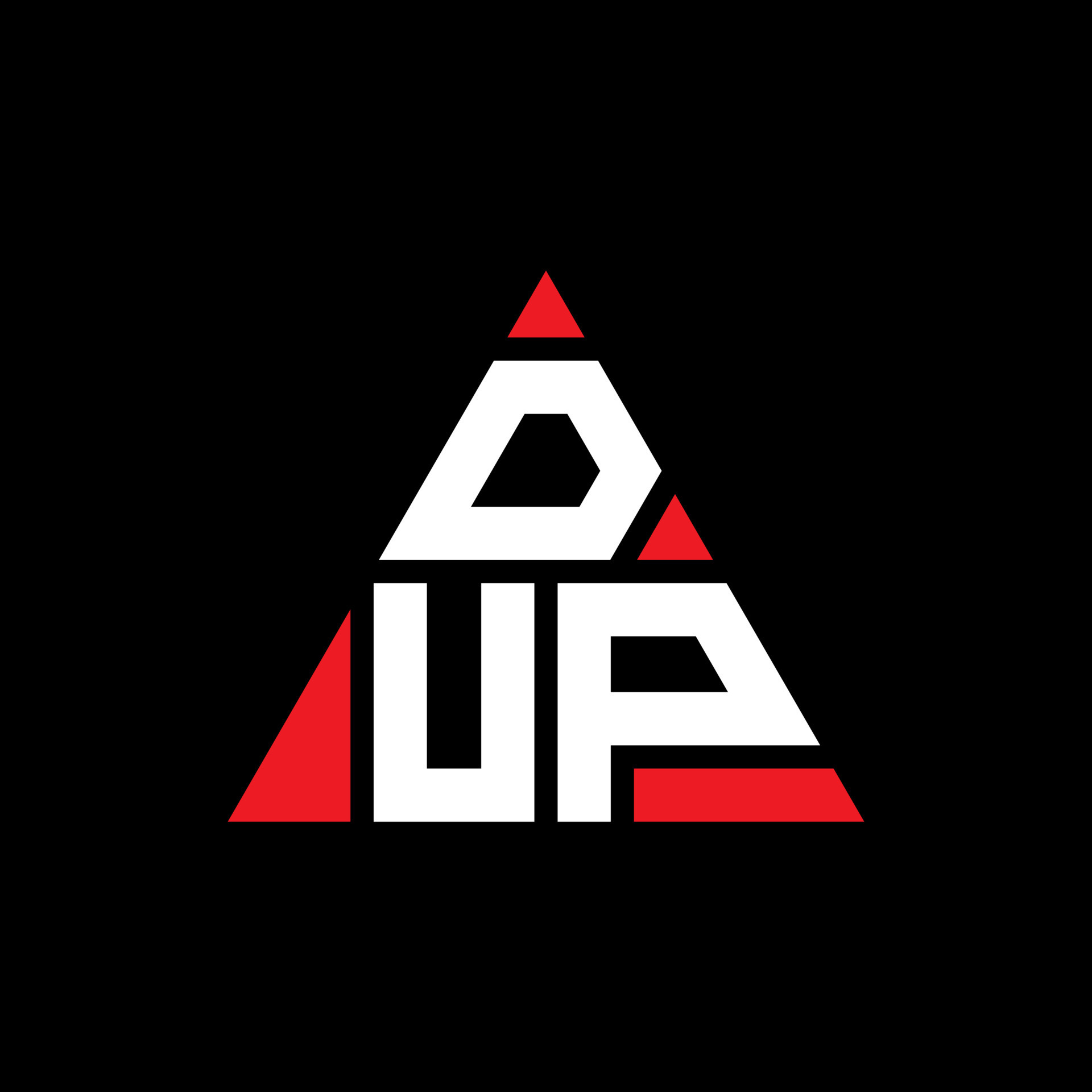 DUP triangle letter logo design with triangle shape. DUP triangle logo ...