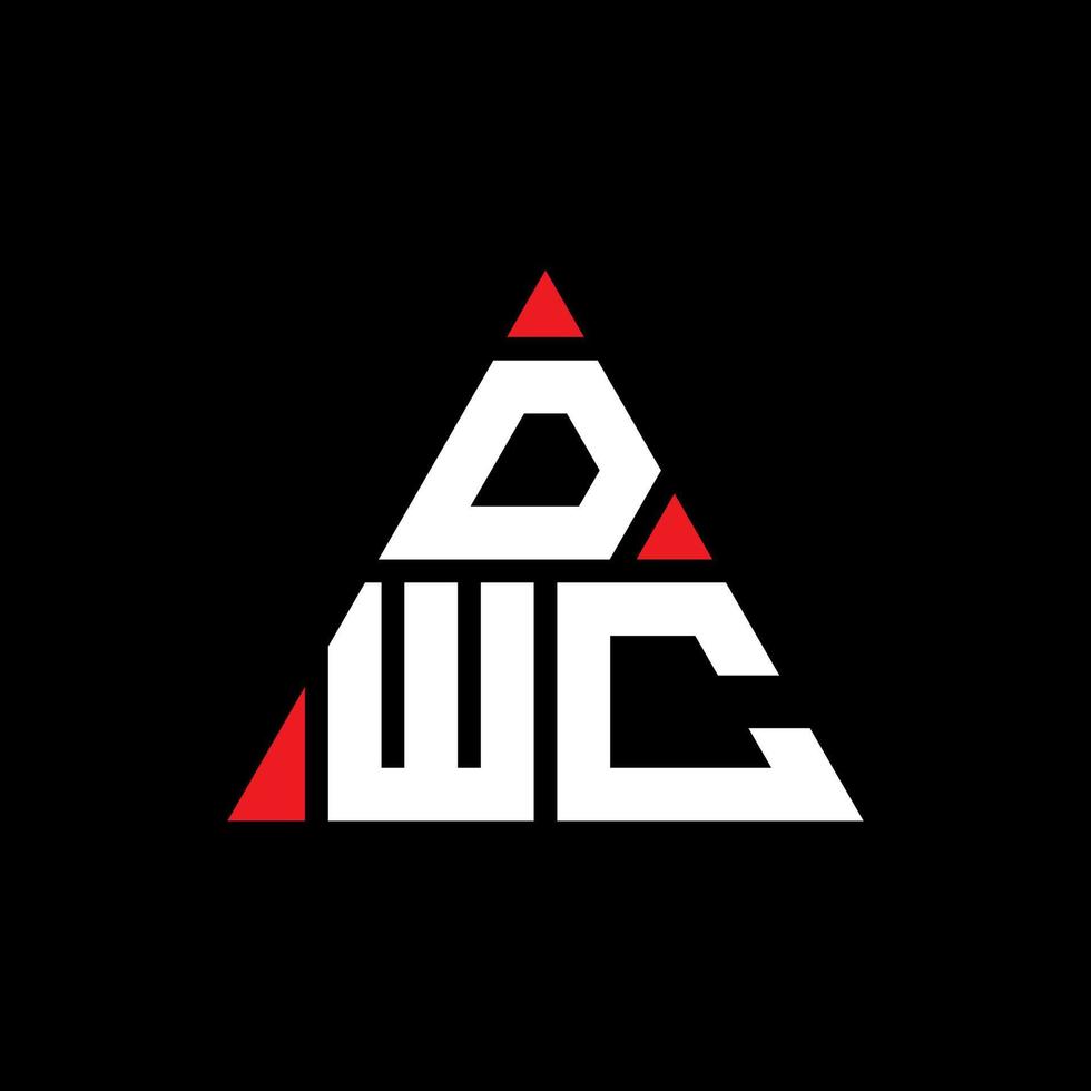 diseño de logotipo de letra triangular dwc con forma de triángulo. monograma de diseño del logotipo del triángulo dwc. plantilla de logotipo de vector de triángulo dwc con color rojo. logotipo triangular dwc logotipo simple, elegante y lujoso.