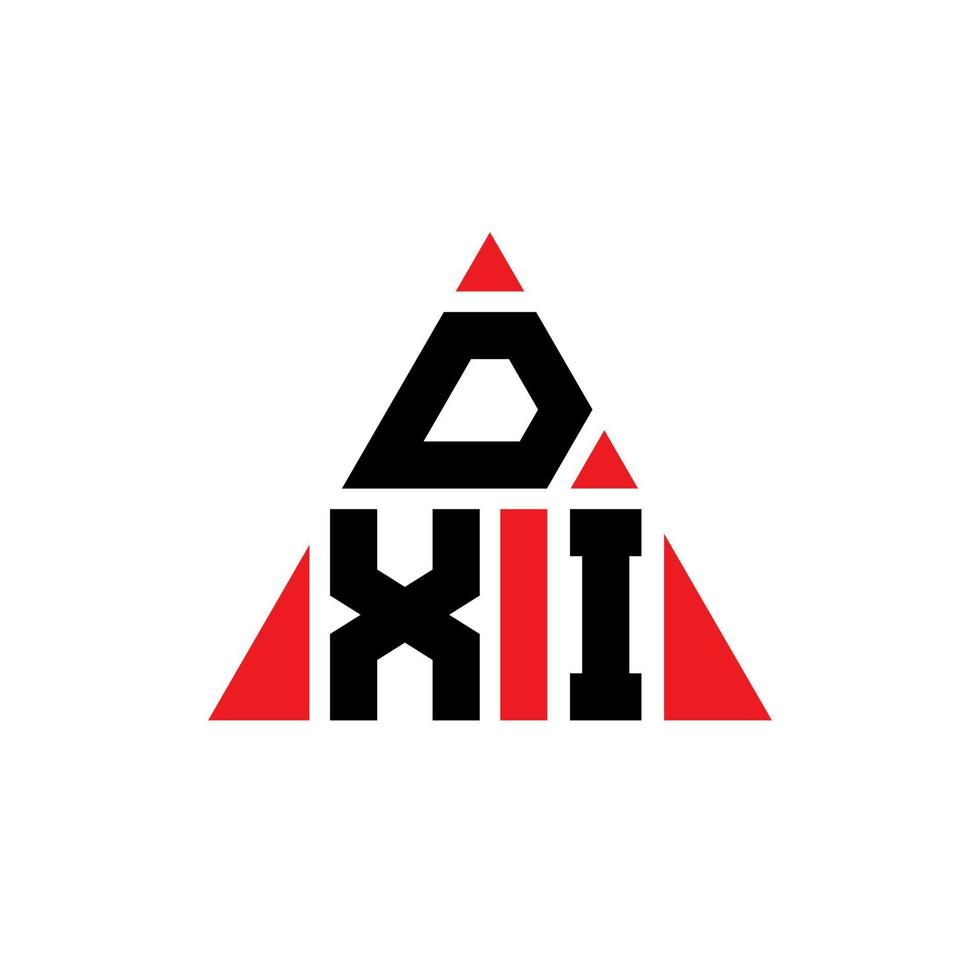 diseño de logotipo de letra triangular dxi con forma de triángulo. monograma de diseño del logotipo del triángulo dxi. plantilla de logotipo de vector de triángulo dxi con color rojo. logotipo triangular dxi logotipo simple, elegante y lujoso.