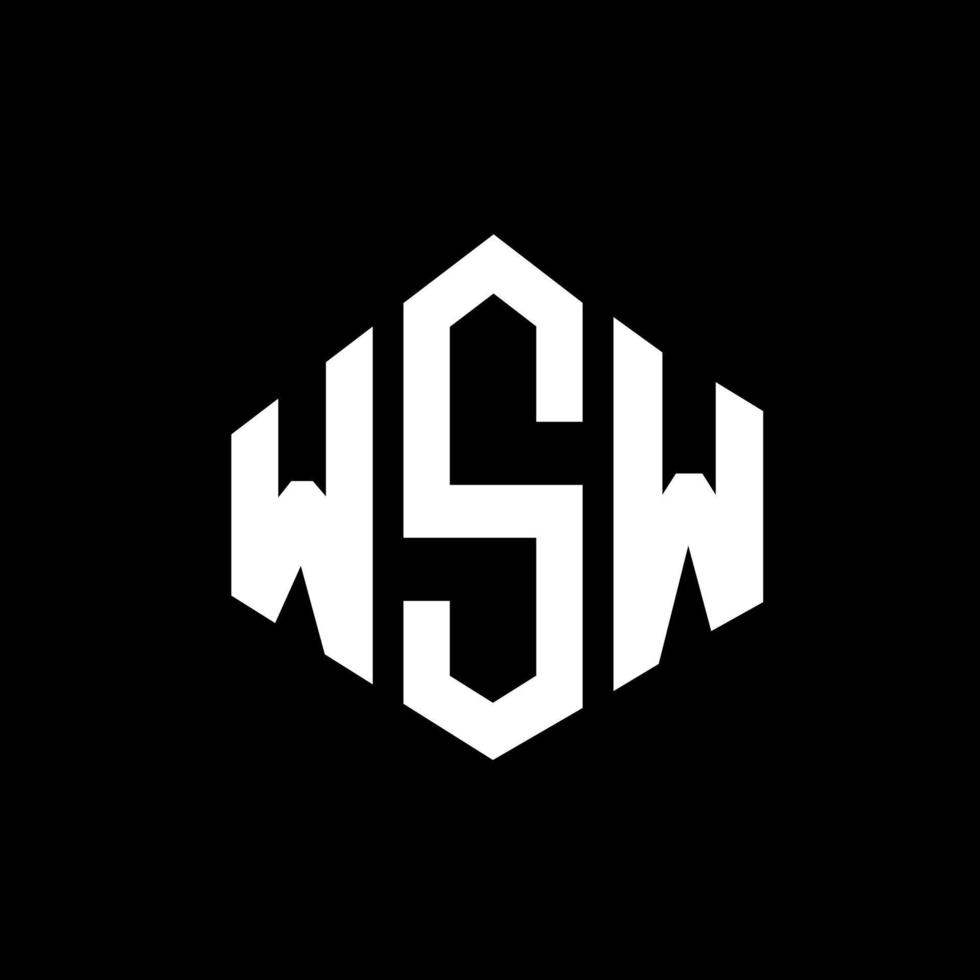 diseño de logotipo de letra wsw con forma de polígono. wsw polígono y diseño de logotipo en forma de cubo. wsw hexágono vector logo plantilla colores blanco y negro. monograma wsw, logotipo comercial e inmobiliario.