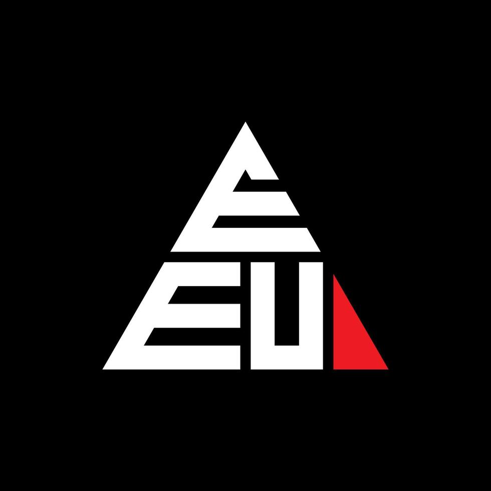 EEU triangle letter logo design with triangle shape. EEU triangle logo design monogram. EEU triangle vector logo template with red color. EEU triangular logo Simple, Elegant, and Luxurious Logo.