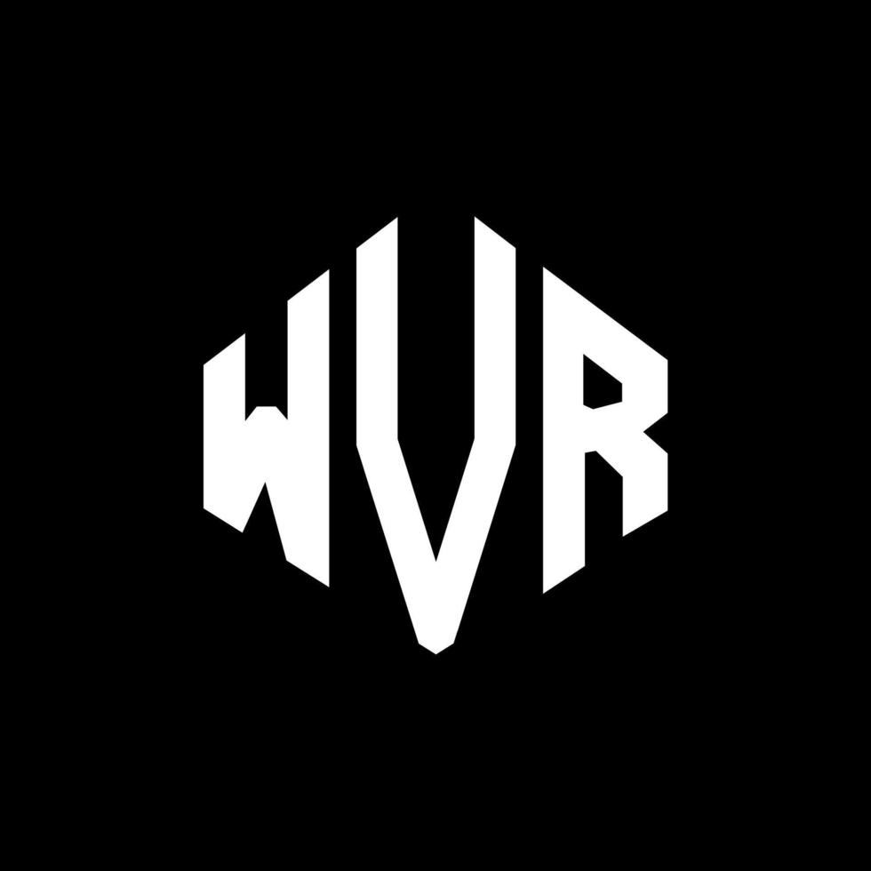 WVR letter logo design with polygon shape. WVR polygon and cube shape logo design. WVR hexagon vector logo template white and black colors. WVR monogram, business and real estate logo.