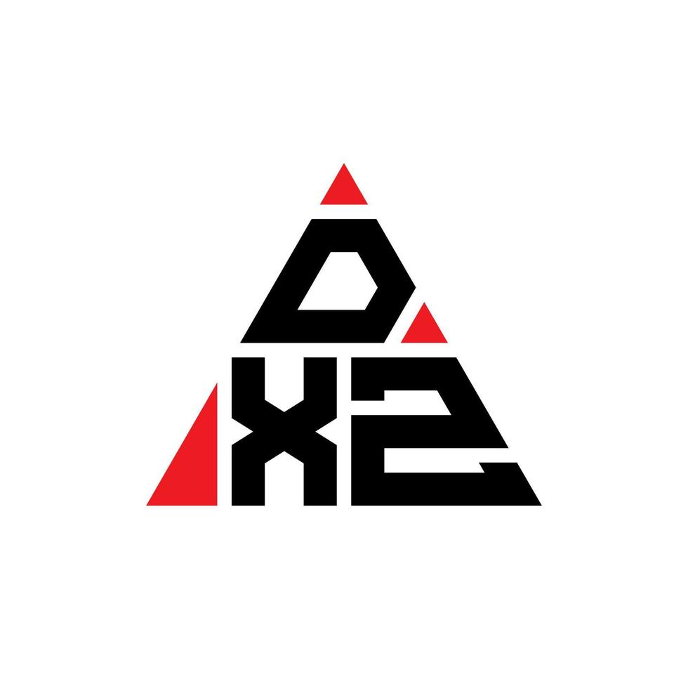 diseño de logotipo de letra triangular dxz con forma de triángulo. monograma de diseño del logotipo del triángulo dxz. plantilla de logotipo de vector de triángulo dxz con color rojo. logotipo triangular dxz logotipo simple, elegante y lujoso.