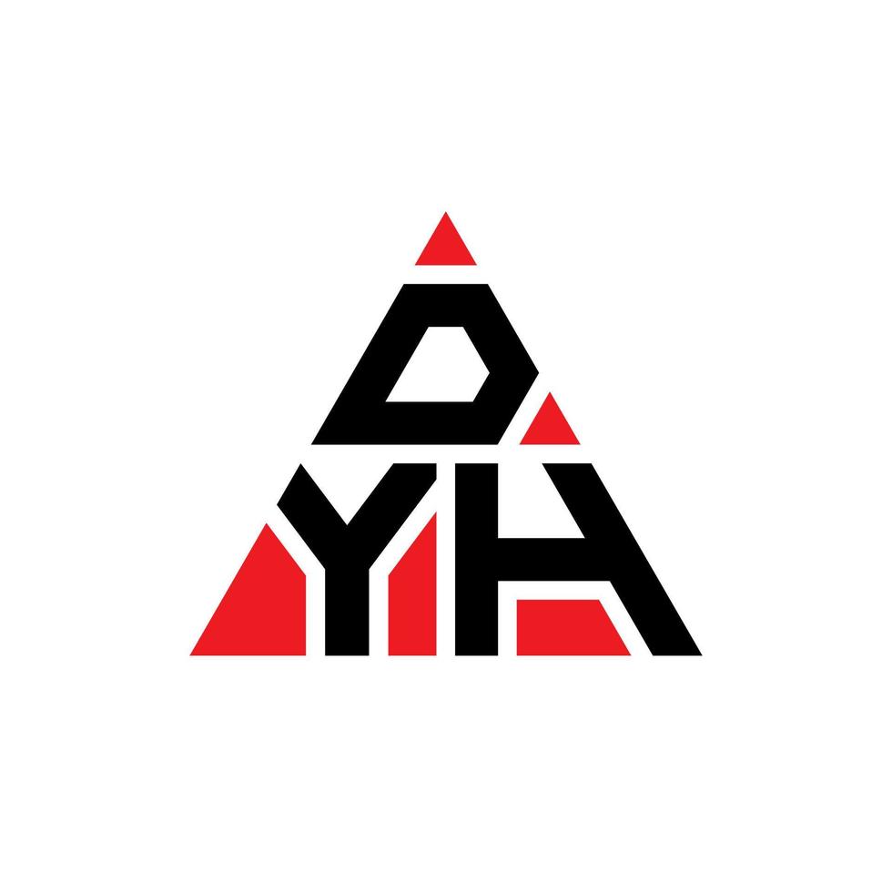 diseño de logotipo de letra de triángulo dyh con forma de triángulo. monograma de diseño de logotipo de triángulo dyh. plantilla de logotipo de vector de triángulo dyh con color rojo. logotipo triangular dyh logotipo simple, elegante y lujoso.
