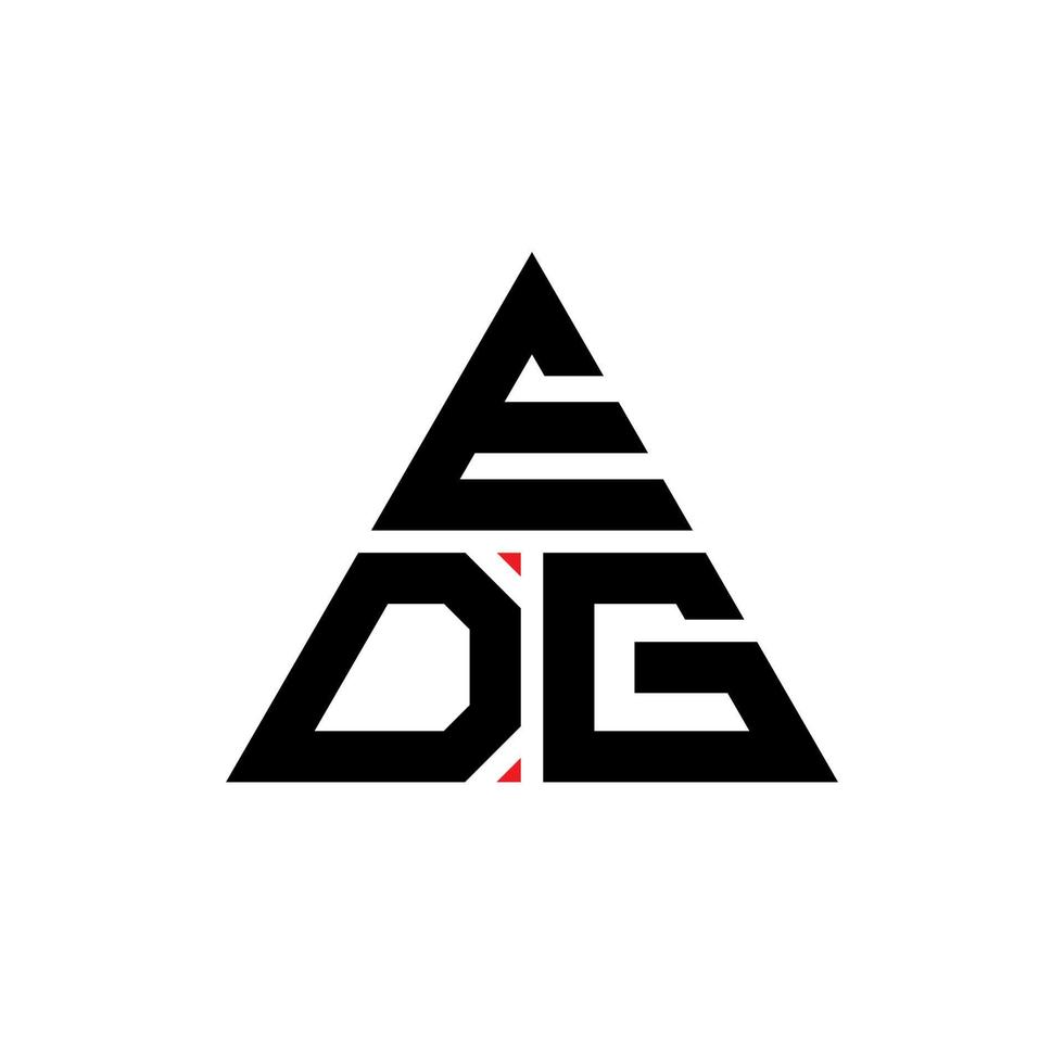 EDG triangle letter logo design with triangle shape. EDG triangle logo design monogram. EDG triangle vector logo template with red color. EDG triangular logo Simple, Elegant, and Luxurious Logo.