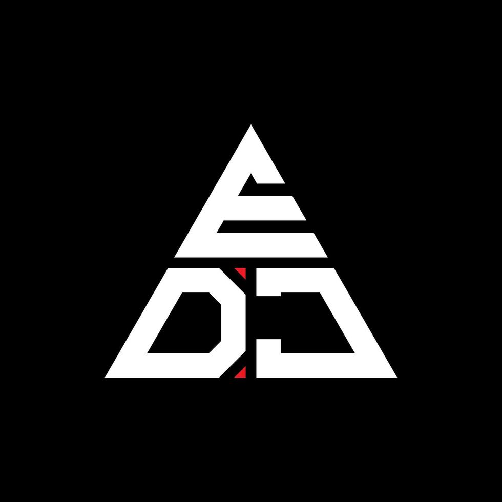 diseño de logotipo de letra triangular edj con forma de triángulo. monograma de diseño del logotipo del triángulo edj. plantilla de logotipo de vector de triángulo edj con color rojo. logotipo triangular edj logotipo simple, elegante y lujoso.