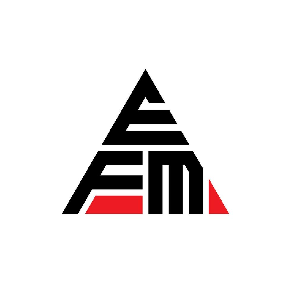 diseño de logotipo de letra triangular efm con forma de triángulo. monograma de diseño de logotipo de triángulo efm. plantilla de logotipo de vector de triángulo efm con color rojo. logotipo triangular de efm logotipo simple, elegante y lujoso.