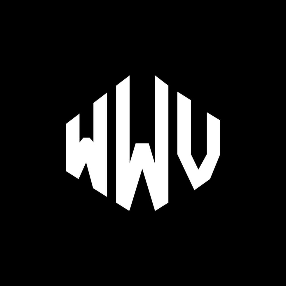 WWV letter logo design with polygon shape. WWV polygon and cube shape logo design. WWV hexagon vector logo template white and black colors. WWV monogram, business and real estate logo.