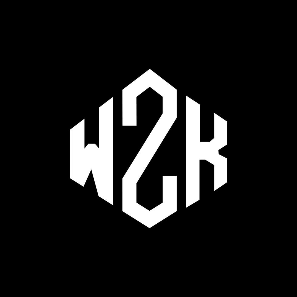 WZK letter logo design with polygon shape. WZK polygon and cube shape logo design. WZK hexagon vector logo template white and black colors. WZK monogram, business and real estate logo.