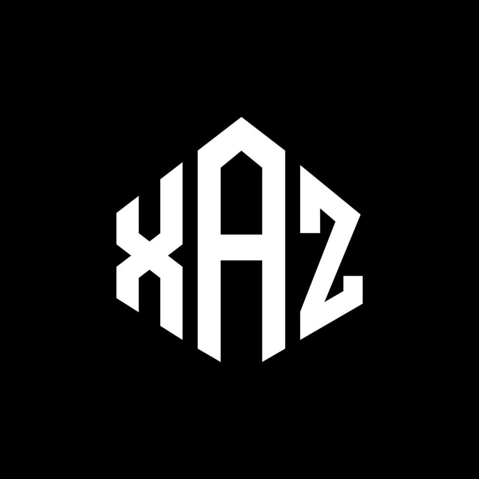 diseño de logotipo de letra xaz con forma de polígono. diseño de logotipo en forma de cubo y polígono xaz. xaz hexágono vector logo plantilla colores blanco y negro. monograma xaz, logotipo empresarial y inmobiliario.