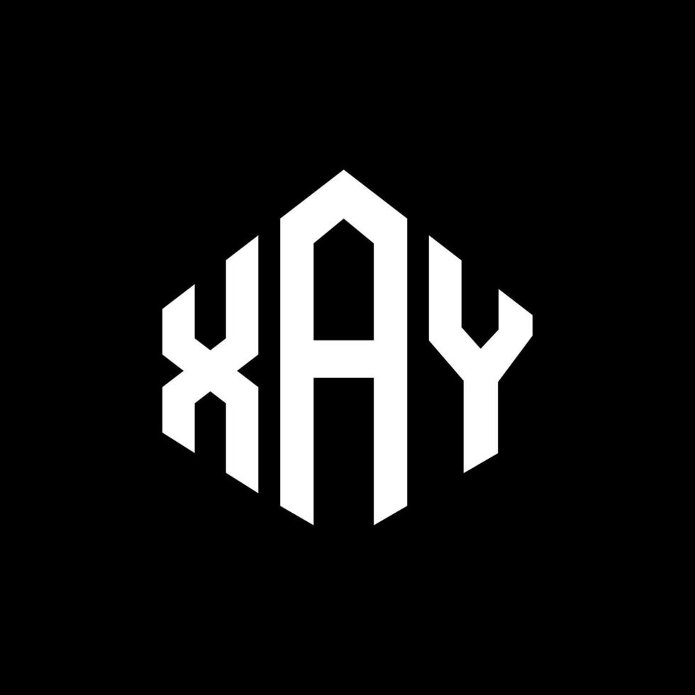 XAY letter logo design with polygon shape. XAY polygon and cube shape logo design. XAY hexagon vector logo template white and black colors. XAY monogram, business and real estate logo.